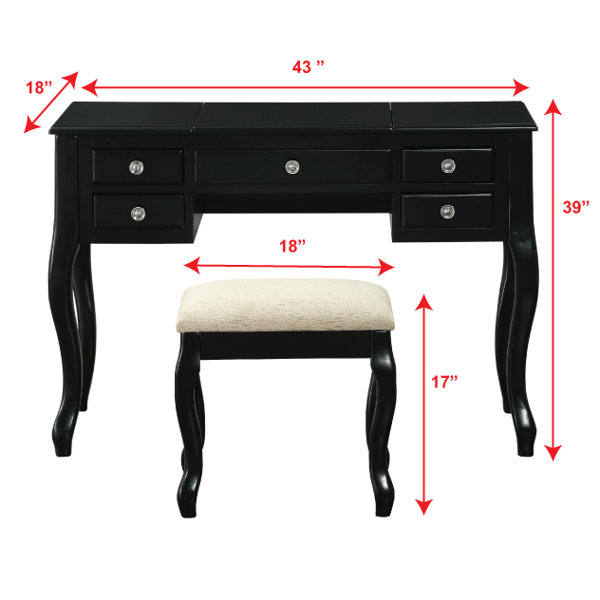 Andover Mills™ Gwendolyn Vanity Set with Mirror & Reviews Wayfair